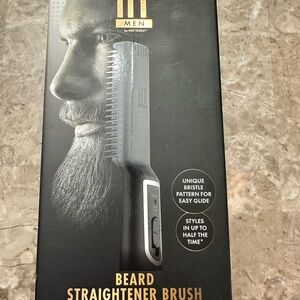 Hot Tools Men Beard Straightener Brush - Black and Silver